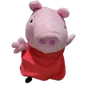 Peppa Pig Oinking Sounds 8 inch Plush Pink Red Dress Stuffed Animal Toy